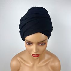 Do you love headwrap styles but have difficulty to tie it well? Our pretied headwrap is designed to help you out.  This headwrap is made with good stretch t shirt cotton as well as satin lined which will reduce frizz and hair breakage when wearing. With the pre-tied long sleeves, you can tie it very easily and comfortable. You don't need to worry it slipping off.  Fabric: 95% Cotton and 5% Lycra Blend It comes with elasitc around the head circumference. One size fits all. No matter your hair is Black Cotton Headwrap One Size, Black Cotton Headscarf, Trendy Adjustable Black Headscarf, Trendy Black Headscarf In Headband Shape, Trendy Black Headscarf In Headband Style, Black Headscarf In Headband Shape, Trendy Black Headband Style Headscarf, Black Headwrap One Size Fits Most, Trendy Black Headwrap One Size Fits Most