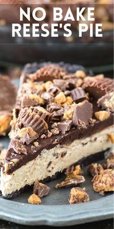 no bake reese's pie on a plate