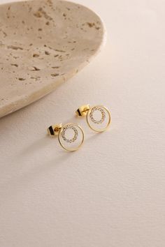 Welcome to the magical world of PKJewelry Women Earrings  Minimalist Double Circle Earrings is perfect as a special gift for her. Tiny Pave Circle Earring is a great choice as a gift for Mother's Day, Birthday, Anniversary, Bridesmaid, Valentines Day, Christmas. High quality earrings is specially prepared for you with great care. The gold plating on it is much thicker than other platings. Therefore, it is a nice gift to be used for a long time. Our products do not tarnish and are anti-allergic. Special Gifts For Her, Circle Earrings Studs, Circle Studs, Everyday Earrings, Geometric Earrings, Circle Earrings, Christmas Gifts For Her, Elegant Jewelry, Minimalist Earrings