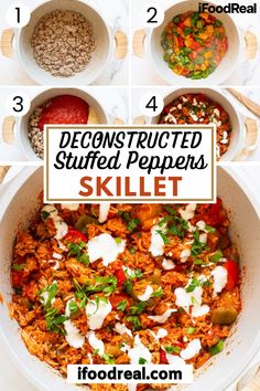 instructions for how to make stuffed pepper skillet