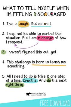 Coping Statements, Feeling Discouraged, Mental Training, Positive Self Talk, Mental And Emotional Health, Social Emotional Learning, Coping Skills, Social Emotional, Emotional Health