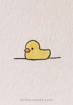 a drawing of a rubber ducky floating in the water