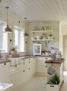 the kitchen is clean and ready to be used for cooking or dining room decorating