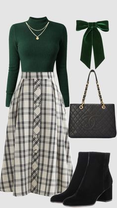 Fest Outfits, Modesty Outfits, Elegante Casual, Modest Fashion Outfits, Looks Chic, Plaid Skirt, Mode Inspiration, Casual Style Outfits