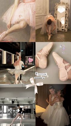 several pictures of ballet dancers in different poses