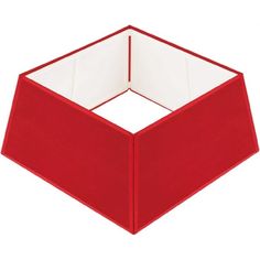 a red and white box that is open to show the inside of it's lid