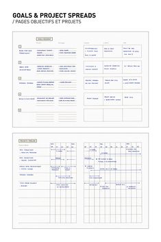 the goal and project spreads are shown in this document