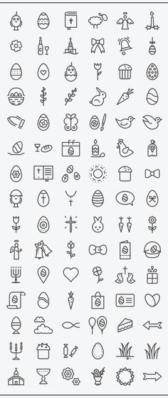 a large set of line icons