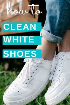 Who doesn't love the look of a pain of clean white shoes? Unfortunately life happens and they get dirty. We have everything you need to clean white shoes from white canvas like Vans and Converse to white leather sneakers in this guide. Best of all? You probably already have everything you need! Clean White Leather Shoes, How To Whiten Shoes, Clean White Shoes, How To Clean White Sneakers, Converse Leather Shoes, White Leather Tennis Shoes, Shoe Solutions, Clean White Leather, How To Clean White Shoes