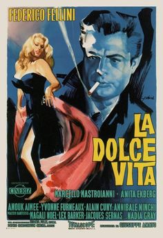 a movie poster for the film la dolce vita, starring actors and actresss