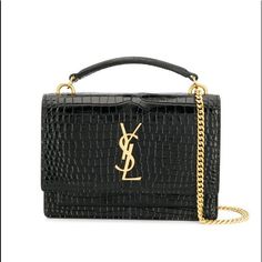 Serious Buyer Only! Brand New With Dust Bag 100% Authentic. Ysl Sunset Mini Bag, Ysl Sunset Bag Mini, Ysl Mini Sunset Bag, Ysl Sunset Mini, Ysl Sunset Bag Black, Ysl Crocodile Bag, Ysl Purse, Mini Bag Black, Black Mini Bag