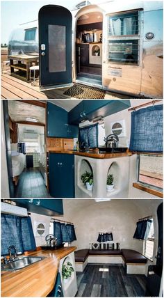 the interior and exterior of an airstream