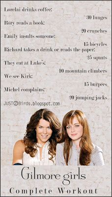 two women standing next to each other in front of a white background with the words glimore girls complete workout