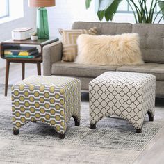 a living room filled with furniture and a rug on top of a carpeted floor