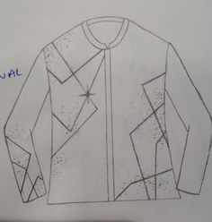 a drawing of a shirt that is drawn on paper