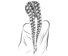 Hair Silhouette, Hair Stylist Logo, Best Friend Drawings, Beautiful Braided Hair