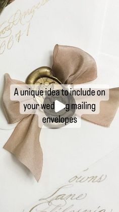 a wedding ring on top of a piece of paper with the words, a unique idea to include on your wedding envelopes