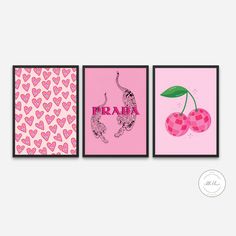 Pink Designer Preppy Wall Art Set of 3 DIGITAL ART PRINTS, Disco Ball Tiger Heart Art Print, Hot pink wall art, Dorm Preppy Art Print, Designer Wall Art | Posters, Prints, & Visual Artwork | 3 piece wall art, aesthetic preppy room decor, art for bedroom, art ideas for bedroom walls, art printables, bathroom wall art printables, bedroom art, bedroom pictures, bedroom wall art, bedroom wall art ideas, bedroom wall painting, buy digital art prints online, buy digital prints online, canvas wall art for living r Dorm Preppy, Hot Pink Wall Art, Hot Pink Walls, Preppy Art, Designer Wall Art, Preppy Decor, Heart Art Print, Glam Decor