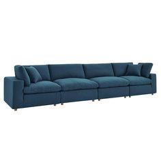 Modway Commix Down Filled Overstuffed 4 Piece Sectional Sofa Set Navy Blue Sofa, Contemporary Sectional Sofa, 3 Piece Sofa, Modern Sofa Sectional, Modway Furniture, Contemporary Sofa, Living Room Furniture Sofas, Sofa Sale, Down Feather