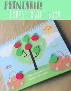 the printable forest quiet book has apples on it