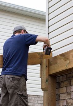 HDBlogSquad // How to Build a Covered Patio • Brittany Stager Diy Covered Patio, Pergola Ideas For Patio, Food Work, Gazebo Roof, Large Backyard Landscaping