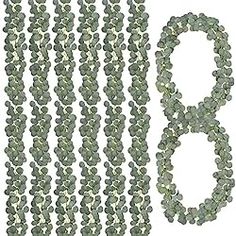 the numbers 8 and 9 are made out of green beads