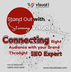 a flyer for an event with the words, stand out with stunning visuals connecting your right