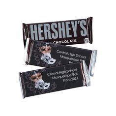 two hershey's chocolate bars are shown on a white background