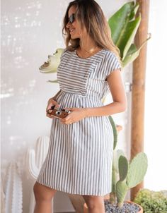 Cotton Stripe Maternity & Nursing Dress | Seraphine Empire Waist Maternity Dress, Modest Maternity Dresses, Cotton Maternity Dress, Cocktail Dress Maternity, Bump Ahead, Summer Maternity Fashion, Nursing Friendly Dress, Floral Maternity Dresses, Maternity Dresses Summer