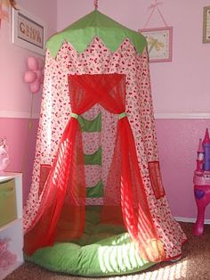 DIY hoola hoop fort Reading Tent, Sleeping Nook, Secret Hideaway, Play Tent, Girls Room, A Princess