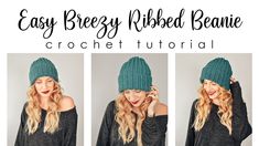 the easy crochet ribbed beanie is great for winter