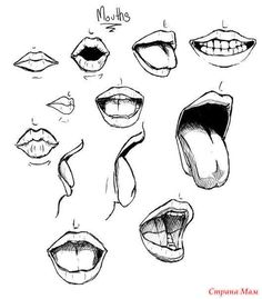 an ipad screen showing the face and mouth shapes for different types of people's mouths