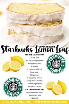 the recipe for starbucks lemon loaf cake