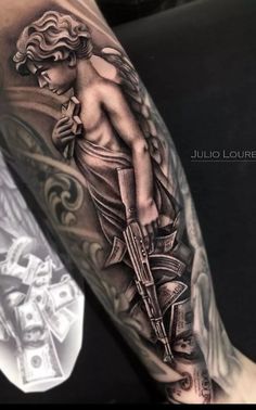 Angle Tattoo For Men, Eagle Tattoo Forearm, Angel Warrior Tattoo, Angle Tattoo, Full Neck Tattoos, Jesus Tattoo Design