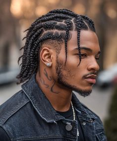 Braid Hairstyles Men Black, Men Braids Cornrows, Black Man Faded Haircut, Cornrows To Twists Men, Braid Men Hairstyles, Men Two Braids, Men’s Twists, Braids For Men Cornrows Style, Men's Braids Styles