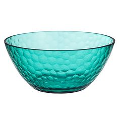 a glass bowl is shown on a white background