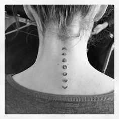 a woman's neck with three different phases on it