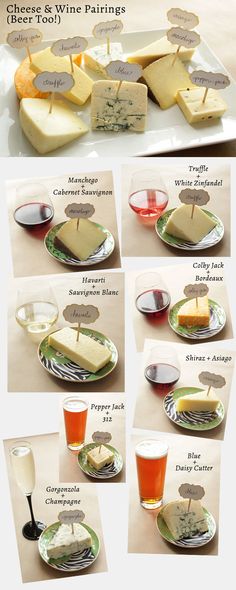 cheese and wine pairings on a plate