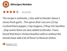 the recipe is written in red on top of a white page with five stars above it