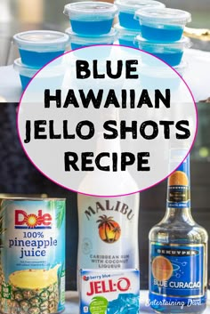 How to Make Blue Hawaiian Jello Shots Shots With Coconut Rum, Blue Pina Colada, Hawaiian Jello Shots, Blue Hawaiian Jello Shots, Pina Colada Jello Shots, Rum Shots, Blue Jello Shots, Making Jello Shots, Jello Shots Recipe