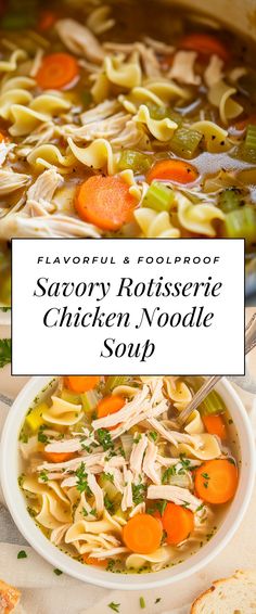 Image for Savory Rotisserie Chicken Noodle Soup Chicken Noodle Soup Recipe Rotisserie, Rotisserie Chicken Chicken Noodle Soup, Chicken Soup Recipes Rotisserie, Crockpot Rotisserie Chicken Noodle Soup, Rotisserie Chicken Noodle Soup Crockpot, Soup Recipes With Rotisserie Chicken, Rotisserie Chicken Noodle Soup Recipes, Soups With Rotisserie Chicken, Rotisserie Chicken Recipes Soup