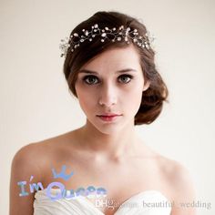 Twigs. Honey Pearl And Crystal Beaded Garland, Hairband, Wreath, Hand Made, Bridal Garland, Flower Girl 2014 Maid of Honor Wreath Online with $20.95/Piece on Beautiful_wedding's Store | DHgate.com Formal Hair Clips, Headpiece Bride, Pearl Headband Wedding, Vine Headband, Frozen Hair, Pearl Hair Vine, Fashion Bride, Wedding Hairband