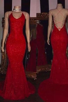 Sequin Prom Dresses Mermaid, Prom Dresses Custom, Red Mermaid Prom Dress, Gaun Koktail, Prom Dresses Mermaid, Red Prom Dresses, Lace Prom Dresses, Classy Prom Dresses, Sequin Prom Dress