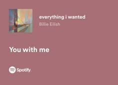 a pink background with the words you with me and spotify's logo on it