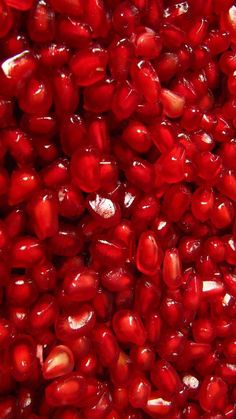 red pomegranates are shown close up