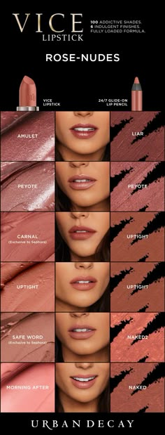 Find the perfect rose nude to match any look! From matte to metallized, pick it up in your favorite finish now at urbandecay.com. Makeup Looks Prom, Diy Kosmetik, Beauty Make-up, Makeup Tricks, Beauty Stuff