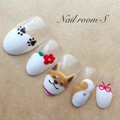 Dog Nail Art, Animal Nail Art, Korean Nail Art, Anime Nails, Dating Women, Pointed Nails, Nail Room, Vibrant Nails, Simple Acrylic Nails