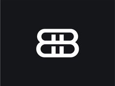 the letter b is made up of two intersecting lines in black and white, as well as