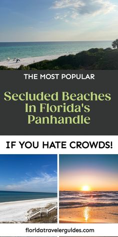 11 Least Crowded Beaches In Florida Panhandle In 2023 - 2024 Panhandle Florida, Beaches In Florida, Best Family Beaches, Northern Florida, Vacation Tips, South Beach Miami