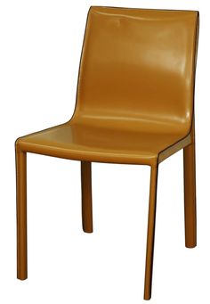 a brown leather chair on a white background